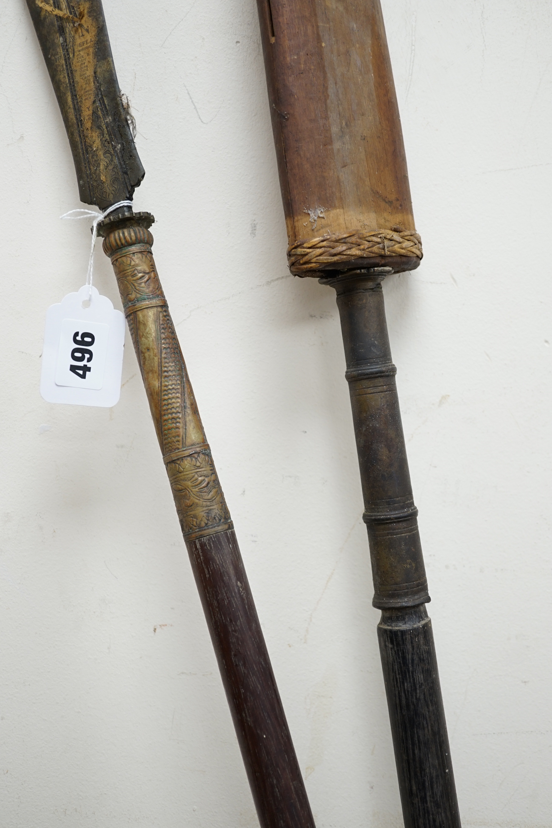 Two antique tribal spears.